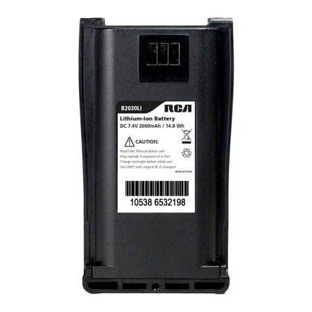 DISCOUNT TWO-WAY RADIO RCA Handheld Radio Battery, Lithium-Ion High Capacity 2000mAh B2020LI